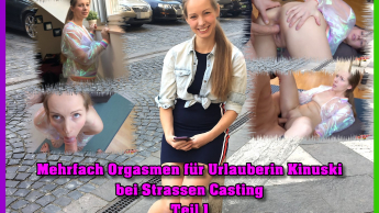 Mehrfach Orgasmen für Urlauberin Kinuski bei Strassen Casting Teil 1