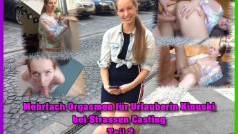 Mehrfach Orgasmen für Urlauberin Kinuski bei Strassen Casting Teil 2