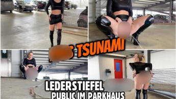 Leder Bitch | Public PISS Tsunami im öffentlichen Parkhaus