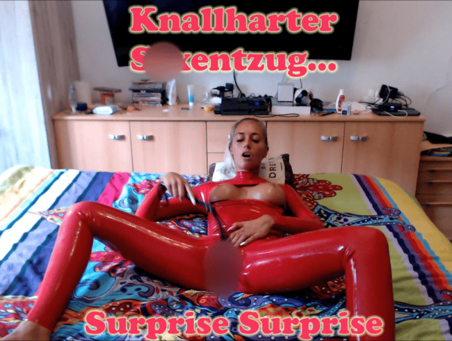 POV: Selbstbefrie***ng –100% REAL– RED Latex Catstuit