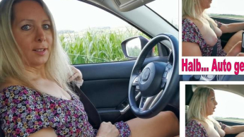 Ferngesteuerte Orgasmus Fotze halbnackt Auto gefahren