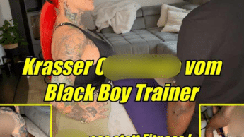 Krasser Creampie vom  Black Boy Trainer fickness statt Fitness !