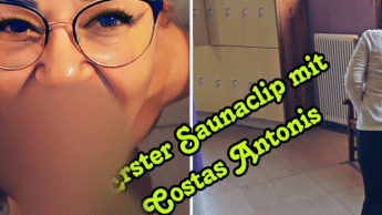 Erstes Mal in der Sauna mit Costas Antonis… wurden erwischt und haben im WC weiter gemacht