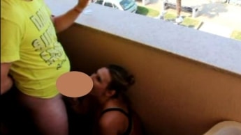 Blowjob am Balkon